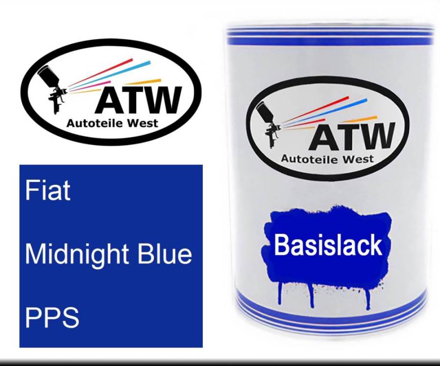 Fiat, Midnight Blue, PPS: 500ml Lackdose, von ATW Autoteile West.